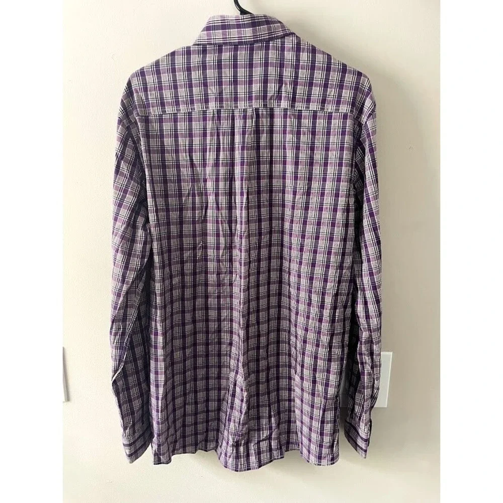 Johnnie-O Men's Long Sleeve Button Down Shirt Green Purple Size Large